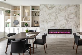 Community room with fireplace